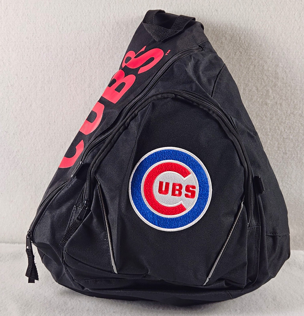 Chicago Cubs Officially Licensed MLB Black Sling Backpack Genuine Merchandise